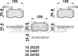 Braxis AB0471 - Тормозные колодки, дисковые, комплект autosila-amz.com