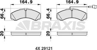 Braxis AB0477 - Тормозные колодки, дисковые, комплект autosila-amz.com