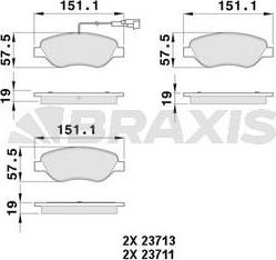 Braxis AB0529 - Тормозные колодки, дисковые, комплект autosila-amz.com