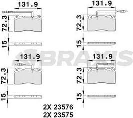 Braxis AB0527 - Тормозные колодки, дисковые, комплект autosila-amz.com