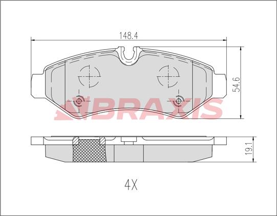 Braxis AB0631 - Тормозные колодки, дисковые, комплект autosila-amz.com