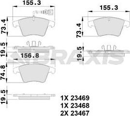 Braxis AB0099 - Тормозные колодки, дисковые, комплект autosila-amz.com