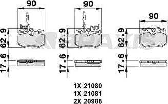 Braxis AB0094 - Тормозные колодки, дисковые, комплект autosila-amz.com