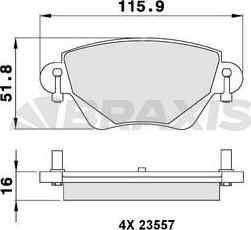 Braxis AB0091 - Тормозные колодки, дисковые, комплект autosila-amz.com