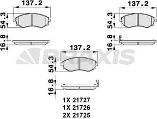 Braxis AB0093 - Тормозные колодки, дисковые, комплект autosila-amz.com