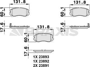 Braxis AB0092 - Тормозные колодки, дисковые, комплект autosila-amz.com