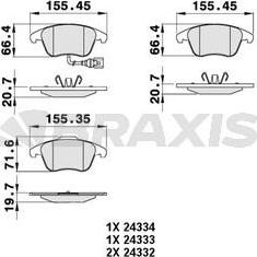 Braxis AB0059 - Тормозные колодки, дисковые, комплект autosila-amz.com