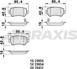 Braxis AB0056 - Тормозные колодки, дисковые, комплект autosila-amz.com