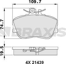 Braxis AB0069 - Тормозные колодки, дисковые, комплект autosila-amz.com