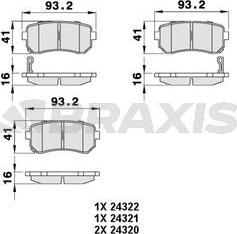 Braxis AB0065 - Тормозные колодки, дисковые, комплект autosila-amz.com