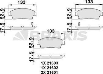 Braxis AB0060 - Тормозные колодки, дисковые, комплект autosila-amz.com