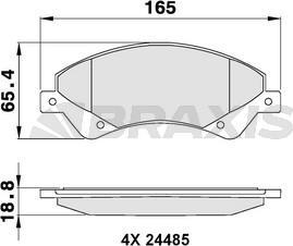 Braxis AB0068 - Тормозные колодки, дисковые, комплект autosila-amz.com