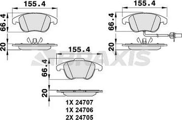 Braxis AB0067 - Тормозные колодки, дисковые, комплект autosila-amz.com