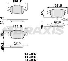 Braxis AB0004 - Тормозные колодки, дисковые, комплект autosila-amz.com