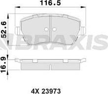 Braxis AB0006 - Тормозные колодки, дисковые, комплект autosila-amz.com