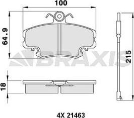 Braxis AB0001 - Тормозные колодки, дисковые, комплект autosila-amz.com