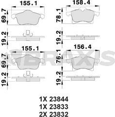 Braxis AB0008 - Тормозные колодки, дисковые, комплект autosila-amz.com