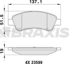 Braxis AB0003 - Тормозные колодки, дисковые, комплект autosila-amz.com