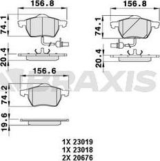 Braxis AB0014 - Тормозные колодки, дисковые, комплект autosila-amz.com