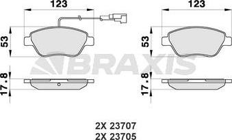 Braxis AB0012 - Тормозные колодки, дисковые, комплект autosila-amz.com