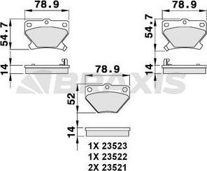 Braxis AB0085 - Тормозные колодки, дисковые, комплект autosila-amz.com