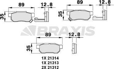 Braxis AB0081 - Тормозные колодки, дисковые, комплект autosila-amz.com