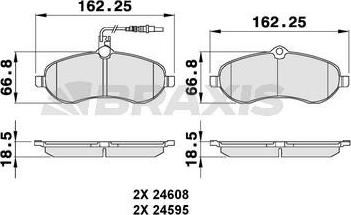 Braxis AB0083 - Тормозные колодки, дисковые, комплект autosila-amz.com