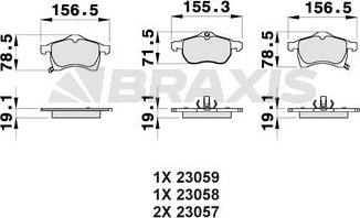 Braxis AB0031 - Тормозные колодки, дисковые, комплект autosila-amz.com