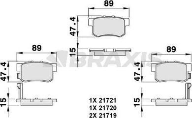 Braxis AB0076 - Тормозные колодки, дисковые, комплект autosila-amz.com