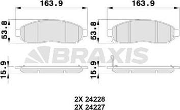 Braxis AB0198 - Тормозные колодки, дисковые, комплект autosila-amz.com