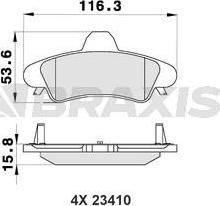 Braxis AB0192 - Тормозные колодки, дисковые, комплект autosila-amz.com