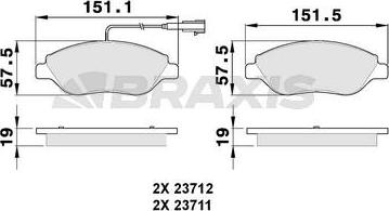 Braxis AB0149 - Тормозные колодки, дисковые, комплект autosila-amz.com