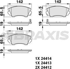 Braxis AB0144 - Тормозные колодки, дисковые, комплект autosila-amz.com