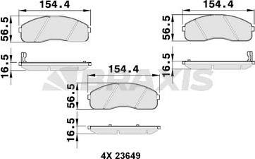 Braxis AB0147 - Тормозные колодки, дисковые, комплект autosila-amz.com