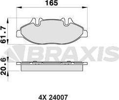 Braxis AB0156 - Тормозные колодки, дисковые, комплект autosila-amz.com