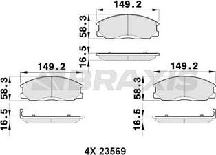 Braxis AB0153 - Тормозные колодки, дисковые, комплект autosila-amz.com