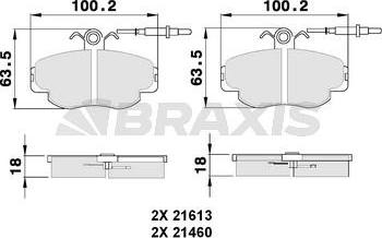 Braxis AB0152 - Тормозные колодки, дисковые, комплект autosila-amz.com