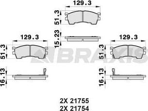 Braxis AB0157 - Тормозные колодки, дисковые, комплект autosila-amz.com