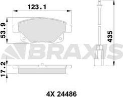 Braxis AB0109 - Тормозные колодки, дисковые, комплект autosila-amz.com