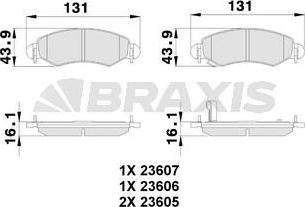 Braxis AB0119 - Тормозные колодки, дисковые, комплект autosila-amz.com