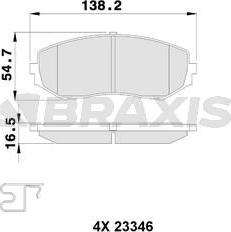 Braxis AB0110 - Тормозные колодки, дисковые, комплект autosila-amz.com