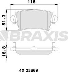 Braxis AB0113 - Тормозные колодки, дисковые, комплект autosila-amz.com