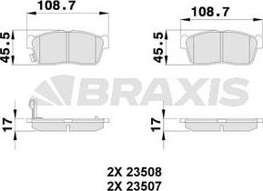 Braxis AB0117 - Тормозные колодки, дисковые, комплект autosila-amz.com