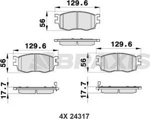 Braxis AB0185 - Тормозные колодки, дисковые, комплект autosila-amz.com