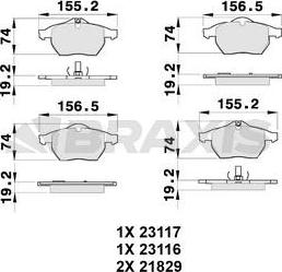 Braxis AB0130 - Тормозные колодки, дисковые, комплект autosila-amz.com