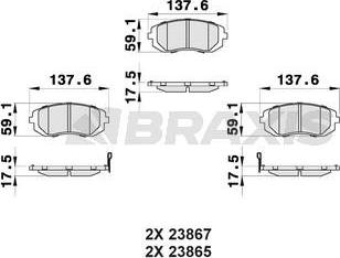 Braxis AB0173 - Тормозные колодки, дисковые, комплект autosila-amz.com