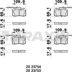 Braxis AB0395 - Тормозные колодки, дисковые, комплект autosila-amz.com