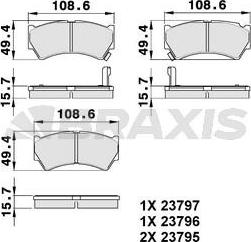 Braxis AB0391 - Тормозные колодки, дисковые, комплект autosila-amz.com