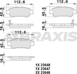 Braxis AB0393 - Тормозные колодки, дисковые, комплект autosila-amz.com