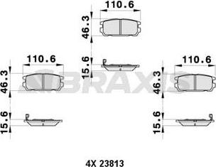 Braxis AB0397 - Тормозные колодки, дисковые, комплект autosila-amz.com